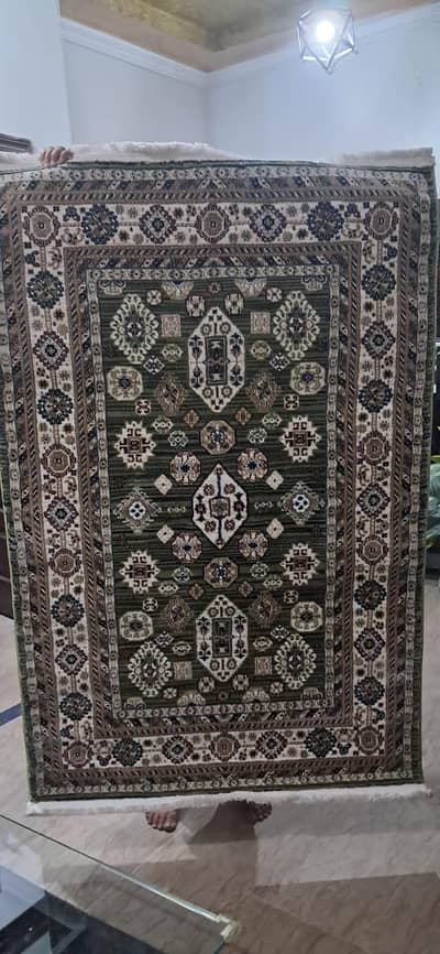 New 100×150 green color Turkish carpet never used
