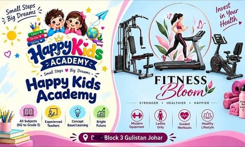 Kids academy tuition and ladies gym