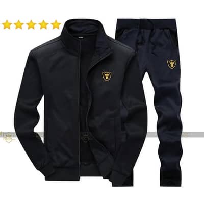 Men's Black Fleece Track Suit - Winter Collection - 2 Pcs - All Sizes