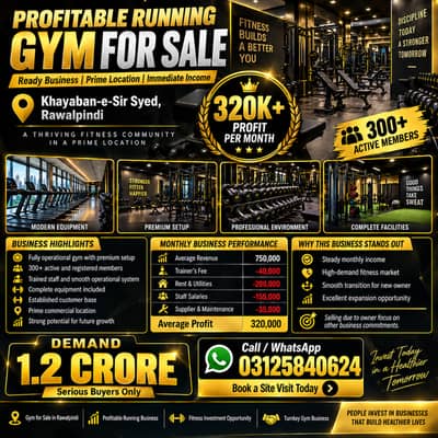 Running Profitable Gym for Sale in Rawalpindi | 300+ Members | Complet