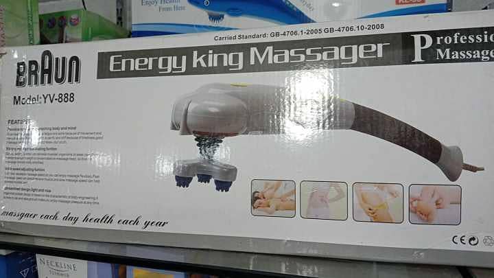 King Energy Electric Body Massager | Handheld Full Body Muscle Relaxation Massager | Deep Tissue Massage Device for Neck, Back, Shoulders, Arms & Legs | Portable Vibration Massager for Home, Office & Gym Use