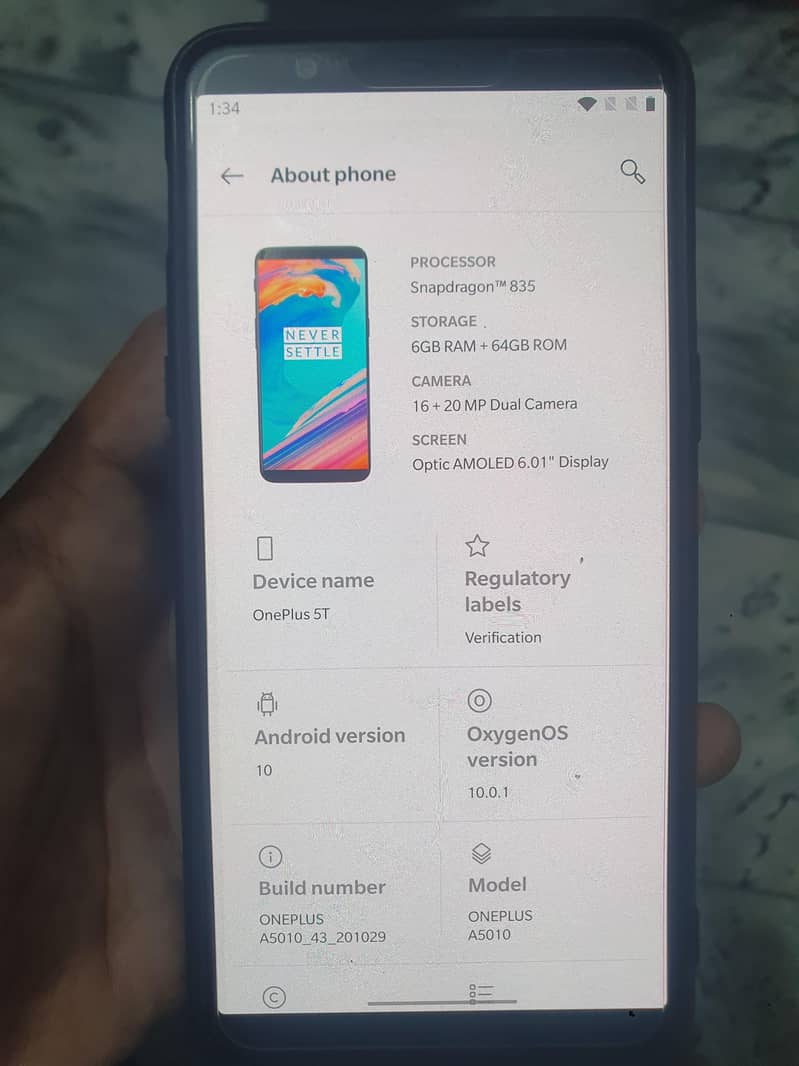 One Plus 5T 6
