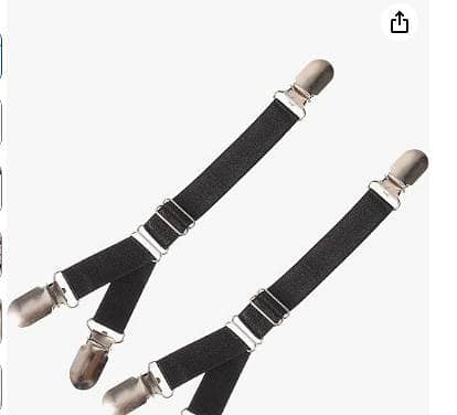 2 Pcs Adjustable Elastic Shirt Stays Garters Non-Slip Metal Duck Clips for  Women R5724
