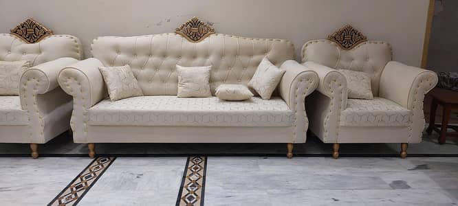 Sofa Set 7 seater solid wood structure new condition never used