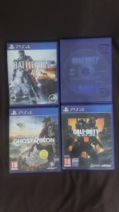 PS4 games Battlefield 4 Call of duty Ghost recon wildlands black ops