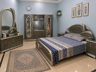 King Size Bed Set with Mattress, Dressing & Showcase