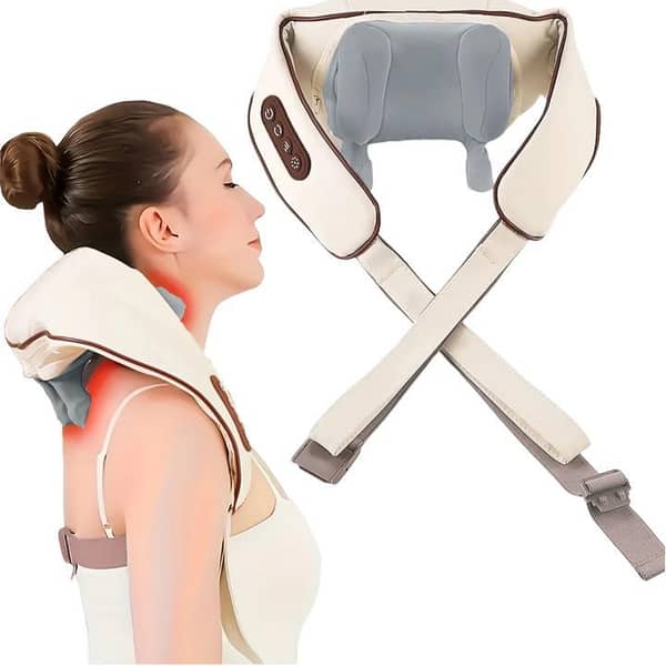 Portable Neck & Shoulder Massager | Electric Trapezius Muscle Relaxation Device with Air Pressure Massage | Neck Support Massager for Shoulders, Upper Back & Cervical Area | Handheld Massage Machine for Home, Office & Travel