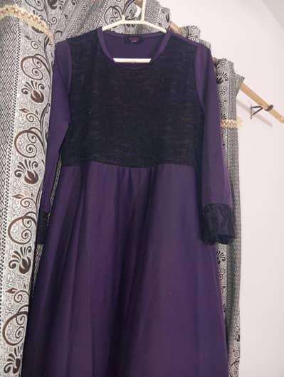Missi London Long Frock – Purple & Black
