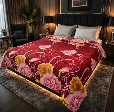 Stylish Fleece Printed Double Bed Blanket