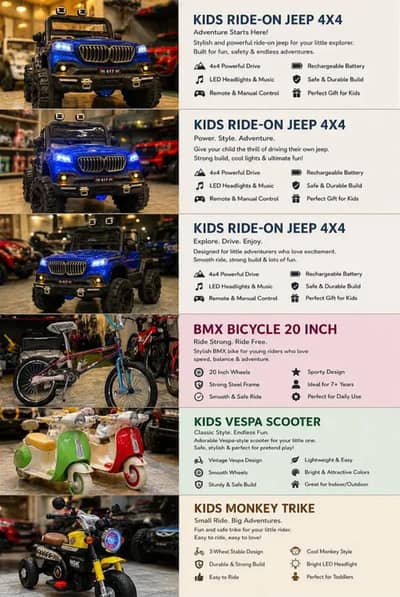 Premium Kids Ride-On Collection – Fun, Style & Adventure!