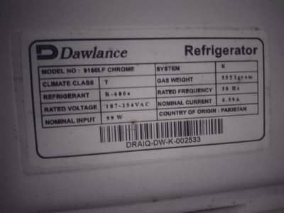 Dawlance 2 Door Refrigerator 9160LF Chrome – Used – Great Condition