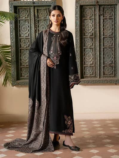black embroidered dress
