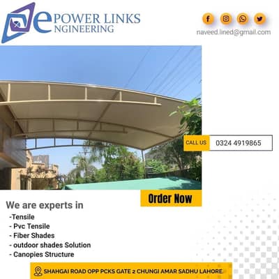 Pvc tensile fabric - garage shade - Tensile shade structure