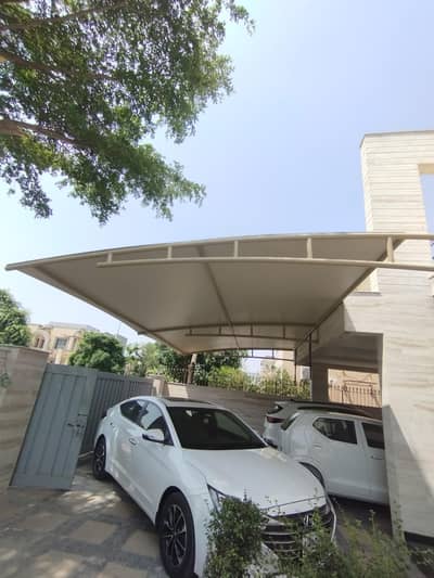 Pvc tensile fabric - garage shade - Tensile shade structure