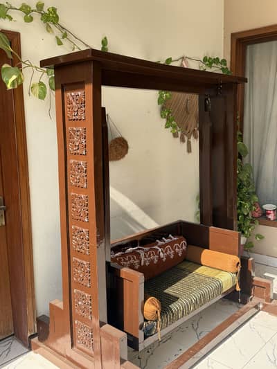 Wooden swing 2 seater
