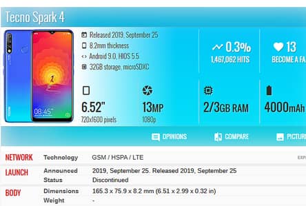  Tecno KC2 – 3GB RAM / 32GB – Non-PTA – WiFi & Camera Use