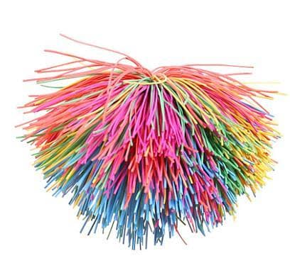 1 pcs BALL Made of soft, colorful silicone/rubber strands that are satisfying to touch, pull, and squeeze. R5728