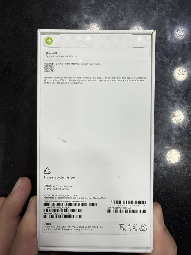 Apple iPhone 15 128GB – Box Pack 1