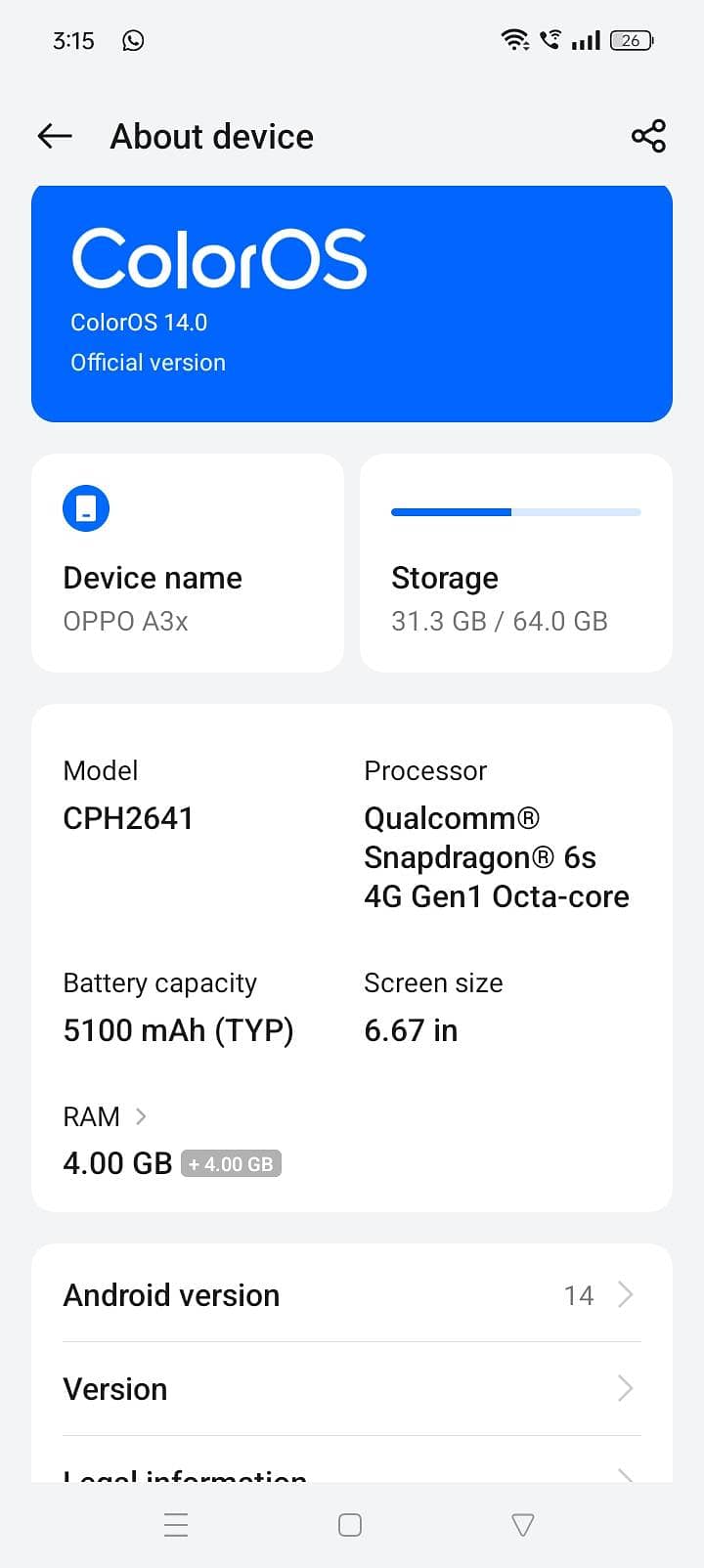 OPPO A3x 1