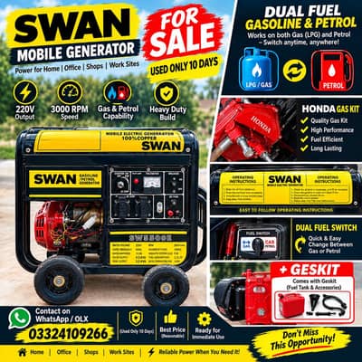 Swan Generator 3.5 KVA Oil & Gas – Excellent Working Condition