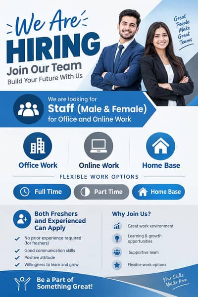 Apply now for online and offline work