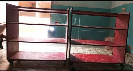 2-Piece Glass Display Showcase / Shop Counter For Sale