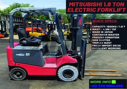 NYK Mitsubishi 1.8 Ton Battery Operated Electric Forklift