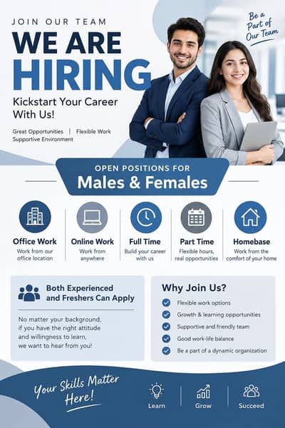 Apply now for online and office work