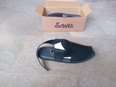 Men's Black Peshawari Chappal