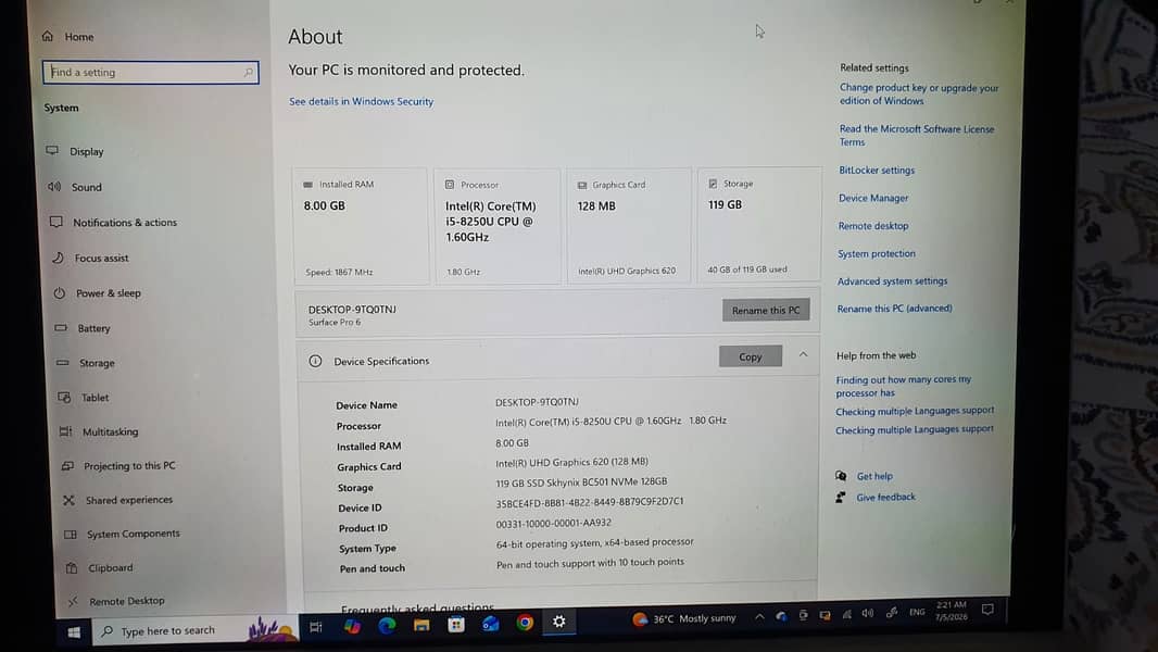 Microsoft Surface pro 6 1