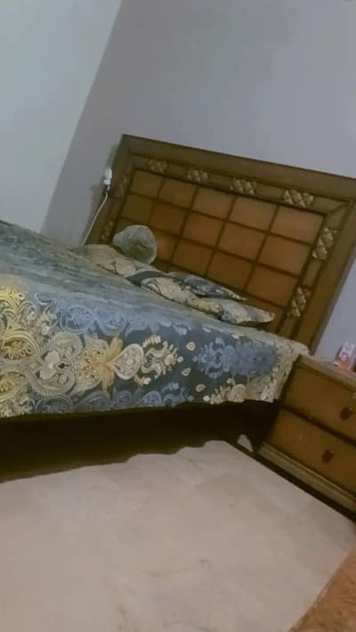 New complete bedset for sale| Double bed| side table| Dressing table|
