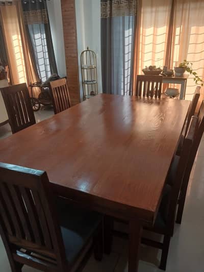 Solid wood dining table for 8