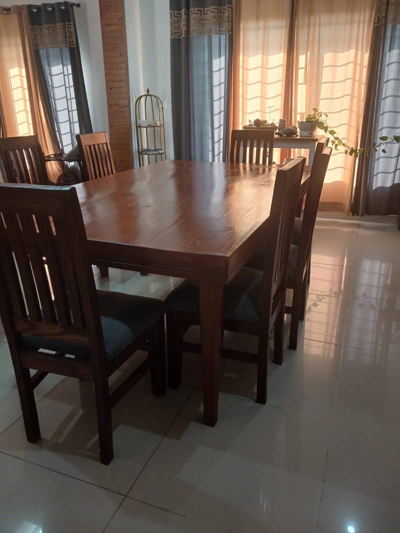 Solid wood dining table for 8 1