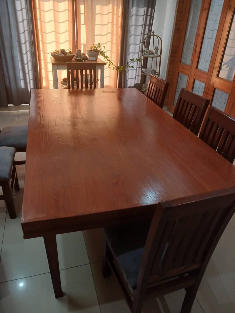 Solid wood dining table for 8 3