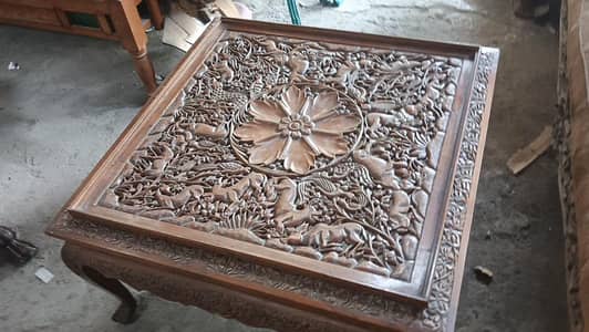 antique original shikargah table pre partition 1900s imported india
