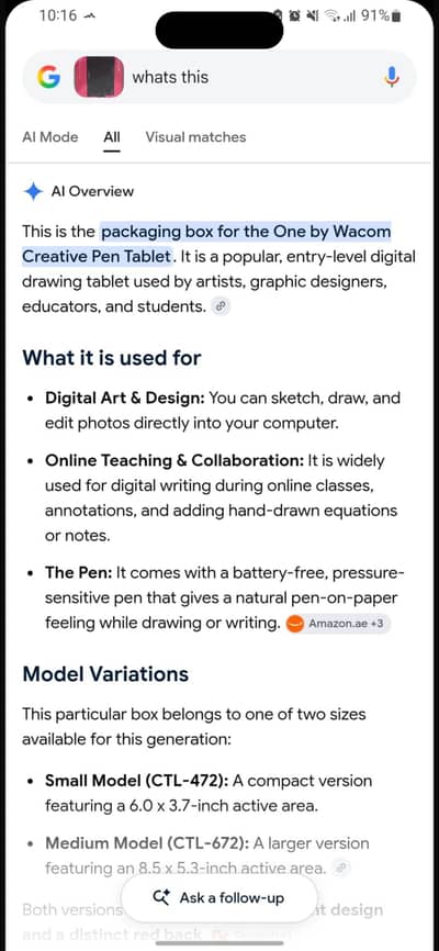 One by wacom creative pen tablet