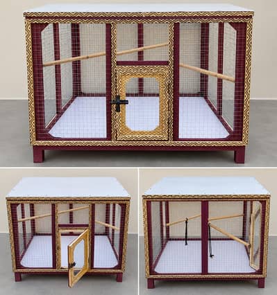 Beautiful Wooden Bird Cage / Parrot Cage for Sale