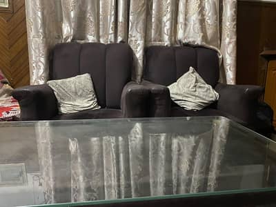 5 seater sofa with two tables