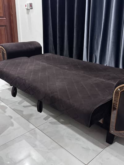 Multi-Purpose Chocolate Brown Sofa Cum Bed + Storage (Urgent Sale)⁠