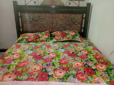 Heavy Metal Double Bed + Mattress | Beautiful Design | Rs. 45,000