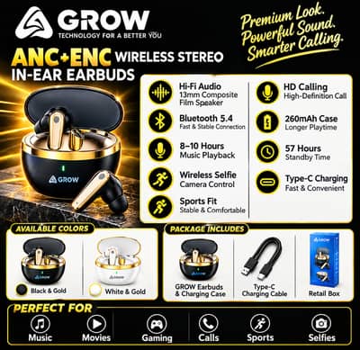 Grow wireless earbuds brand new limited stock at discounted price!!