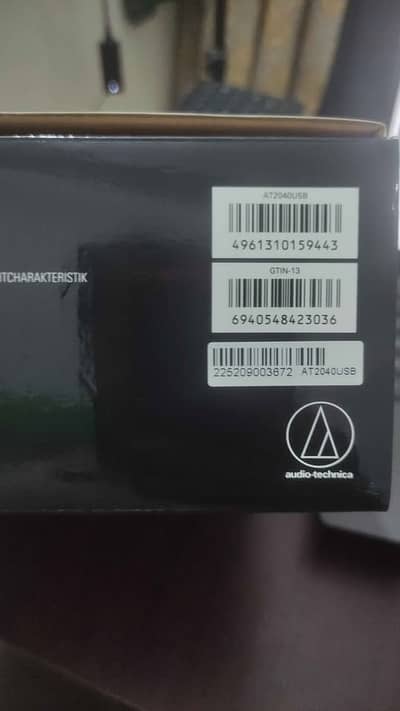 Audio-technica AT 2040usb mic bought on 16th september 2026