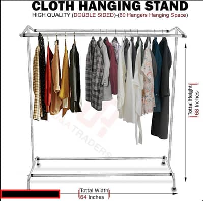 Double Sided Steel Clothes Hanger Stand 64x68