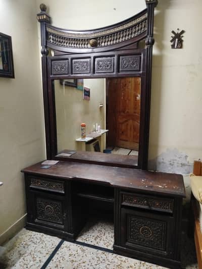 Solid Wood Dresser with Large Mirror
