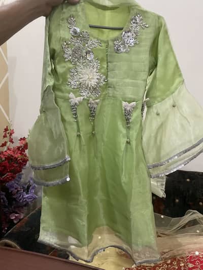 Light green colour frock/complete dress/urgent sale
