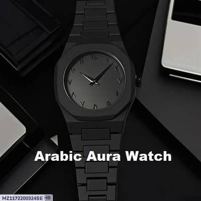 Arabic Aura Analog Watch 2026 Black Edition