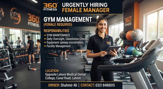 Hiring Female Manager for Gym