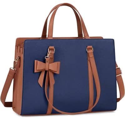 Brand New Women’s Handbag | Navy Blue & Brown | Stylish Large Tote Bag