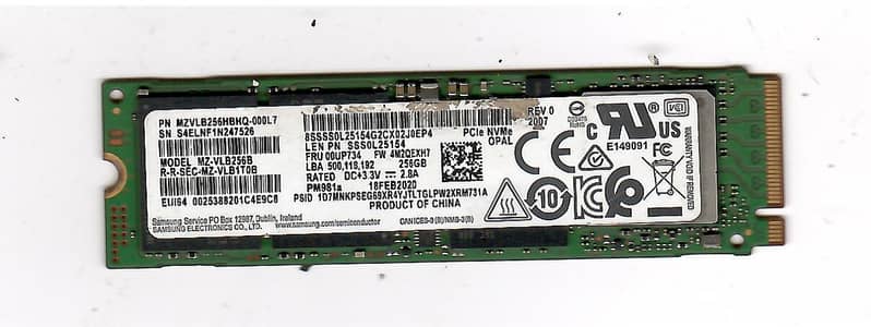 SSD AND NVME 256 GB