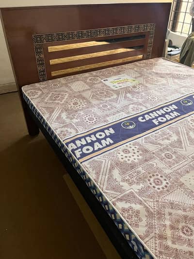 King Size Woden Bed Frame with Cannon Foam Therma Medical Mattress.
